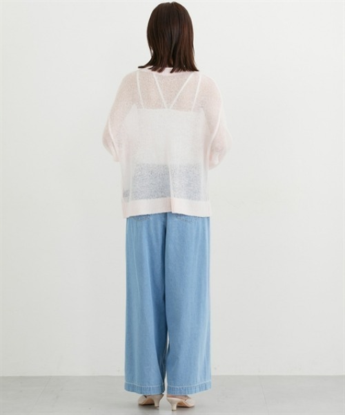 nissen（ニッセン）の「ウール混モヘア透かし編みニット（ニット/セーター・レディース・ピンク/オフホワイト/ネイビー/イエロー/ブラウン・FREE）」の13枚目の写真