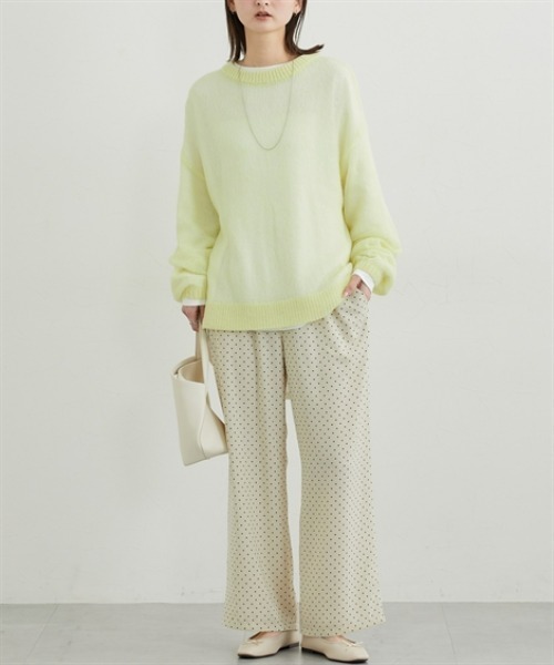 nissen（ニッセン）の「ウール混モヘア透かし編みニット（ニット/セーター・レディース・ピンク/オフホワイト/ネイビー/イエロー/ブラウン・FREE）」の16枚目の写真