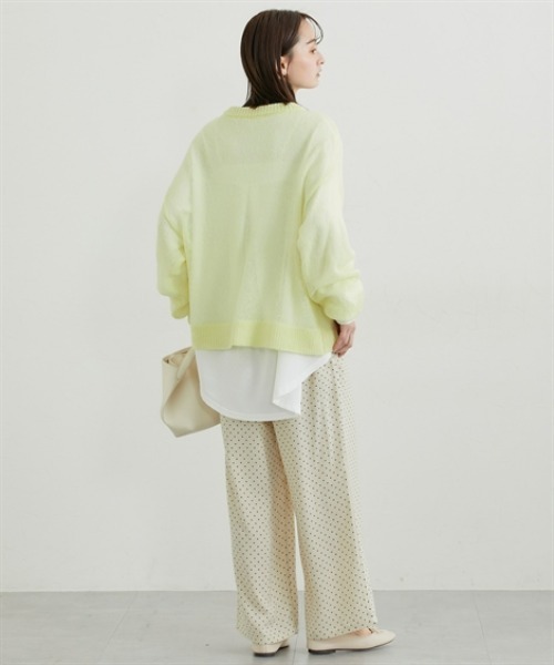 nissen（ニッセン）の「ウール混モヘア透かし編みニット（ニット/セーター・レディース・ピンク/オフホワイト/ネイビー/イエロー/ブラウン・FREE）」の17枚目の写真