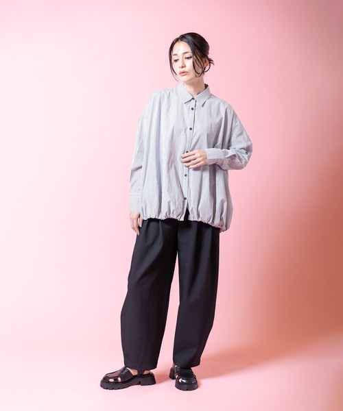 OSMOSIS（オズモーシス）の「タックカーブパンツ（その他パンツ・レディース・ブラウン/ブルー/ブラック/アイボリー・ONE SIZE）」の16枚目の写真