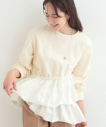 SHOO・LA・RUE | 【洗濯機可】ほんのり甘い アシンメトリーフリルの上品トップス(スウェット)