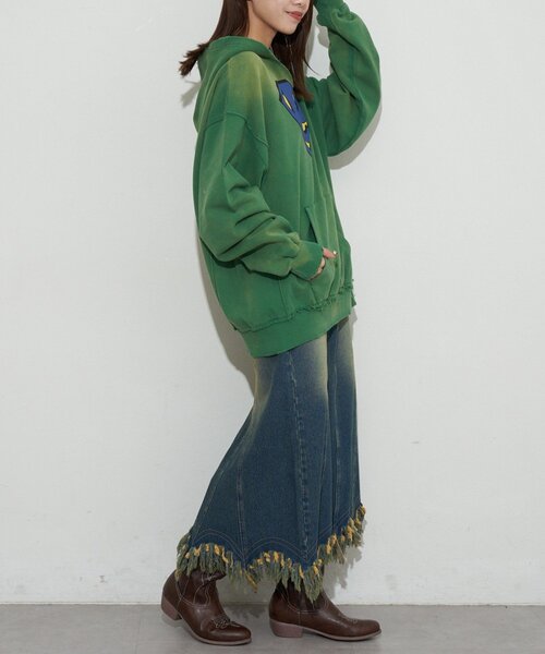 RePRODUCTION LABEL（リプロダクションレーベル）の「【RePRODUCTION LABEL / リプロダクションレーベル】スキッパーフーディースウェット（パーカー・レディース・グレー/グリーン・FREE）」の8枚目の写真