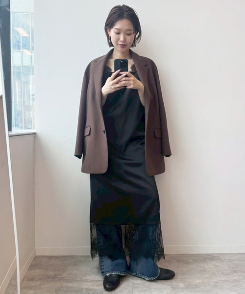 SLOBE IENA（スローブイエナ）の「《WEB限定/追加2》レースサテンワンピース（ワンピース・レディース・ブラック・FREE）」の9枚目の写真