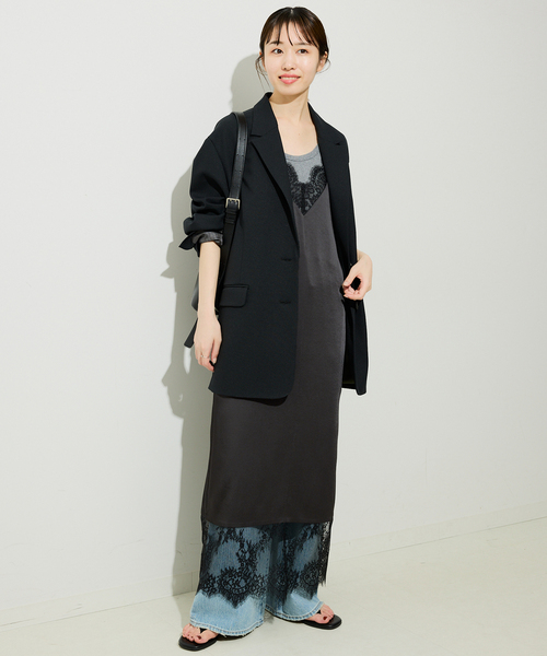 SLOBE IENA（スローブイエナ）の「《WEB限定/追加2》レースサテンワンピース（ワンピース・レディース・ブラック・FREE）」の13枚目の写真