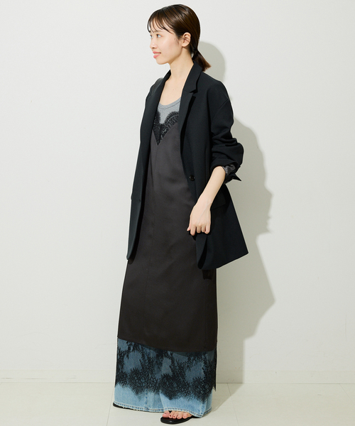 SLOBE IENA（スローブイエナ）の「《WEB限定/追加2》レースサテンワンピース（ワンピース・レディース・ブラック・FREE）」の15枚目の写真