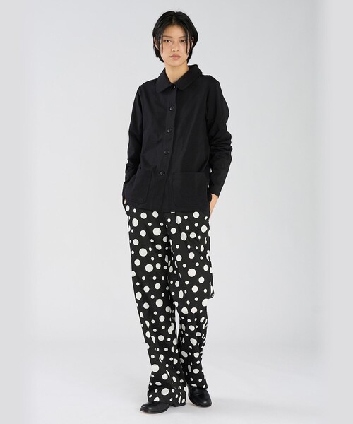 agnes b.(アニエスベー)の「コットン ジャージー 長袖 ジャケット "Mandarin"(テーラードジャケット・レディース・ブラック・3/2/1)」の5枚目の写真