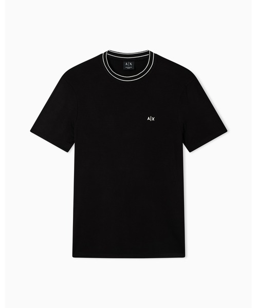 ARMANI EXCHANGE（アルマーニエクスチェンジ）の「【A|X アルマーニ エクスチェンジ】AXロゴ ストレッチヴィスコス 半袖クルーネックTシャツ/SLIM（Tシャツ/カットソー・メンズ・オフホワイト/ブラック・XX-LARGE/X-SMALL/X-LARGE/SMALL/MEDIUM/LARGE）」の6枚目の写真