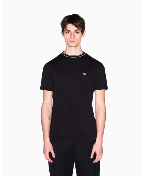 ARMANI EXCHANGE(アルマーニエクスチェンジ)の「【A|X アルマーニ エクスチェンジ】AXロゴ ストレッチヴィスコス 半袖クルーネックTシャツ/SLIM(Tシャツ/カットソー・メンズ・オフホワイト/ブラック・XX-LARGE/X-SMALL/X-LARGE/SMALL/MEDIUM/LARGE)」の9枚目の写真