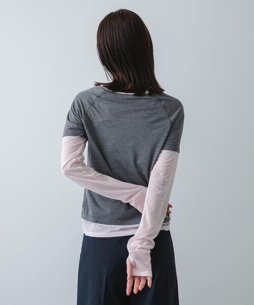 SENSE OF PLACE by URBAN RESEARCH(センスオブプレイスバイアーバンリサーチ)の「ハイショクレイヤードコンパクトトップ(Tシャツ/カットソー・レディース・ネイビー/ブラウン/グレー・ONE)」の5枚目の写真