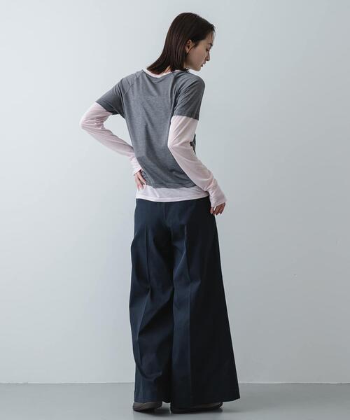 SENSE OF PLACE by URBAN RESEARCH(センスオブプレイスバイアーバンリサーチ)の「ハイショクレイヤードコンパクトトップ(Tシャツ/カットソー・レディース・ネイビー/ブラウン/グレー・ONE)」の7枚目の写真
