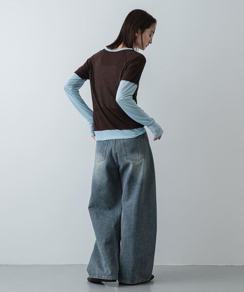 SENSE OF PLACE by URBAN RESEARCH(センスオブプレイスバイアーバンリサーチ)の「ハイショクレイヤードコンパクトトップ(Tシャツ/カットソー・レディース・ネイビー/ブラウン/グレー・ONE)」の13枚目の写真