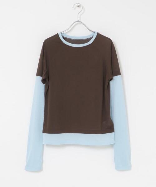 SENSE OF PLACE by URBAN RESEARCH(センスオブプレイスバイアーバンリサーチ)の「ハイショクレイヤードコンパクトトップ(Tシャツ/カットソー・レディース・ネイビー/ブラウン/グレー・ONE)」の14枚目の写真