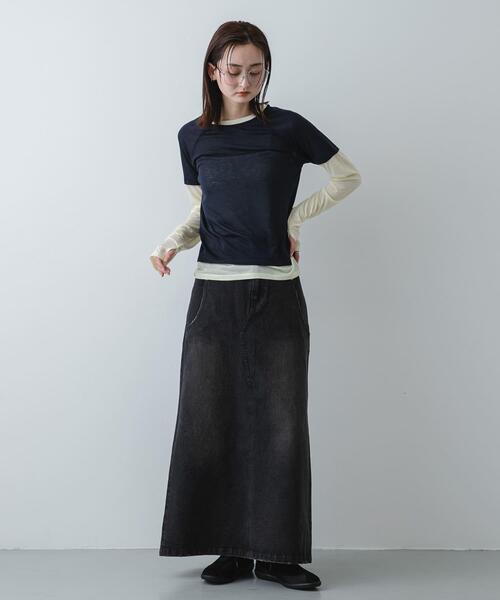 SENSE OF PLACE by URBAN RESEARCH(センスオブプレイスバイアーバンリサーチ)の「ハイショクレイヤードコンパクトトップ(Tシャツ/カットソー・レディース・ネイビー/ブラウン/グレー・ONE)」の22枚目の写真
