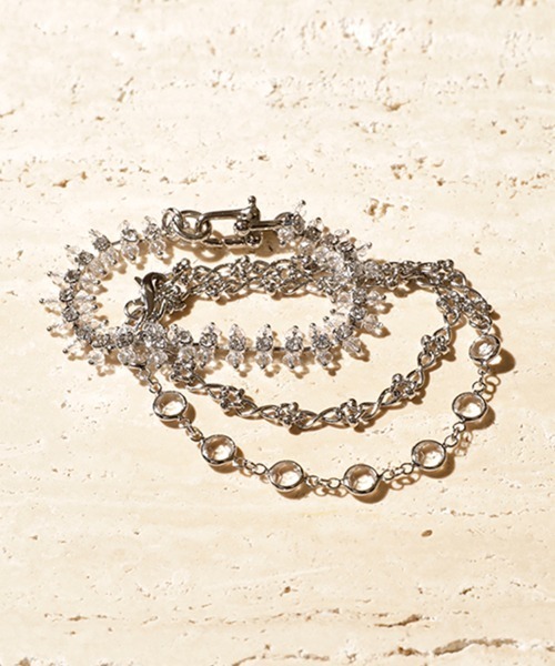 Soierie(ソワリー)の「ファンタジー レイヤード ブレスレット (2P) / Fantasy layered bracelet (2P)(ブレスレット・レディース・シルバー系・FREE)」の5枚目の写真