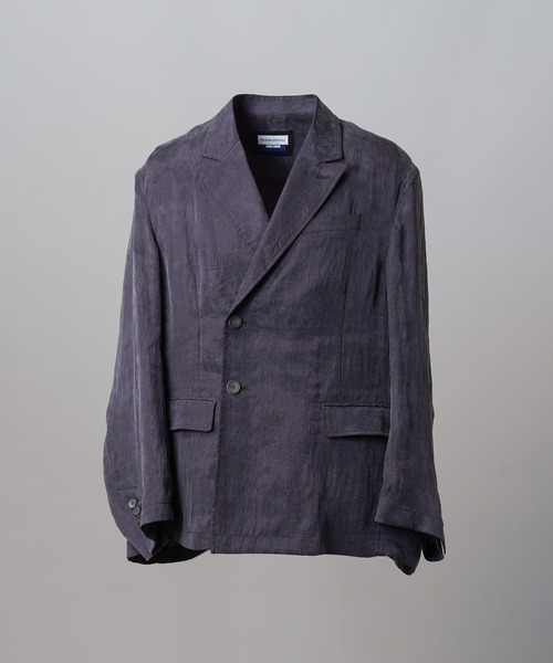 MAISON SPECIAL(メゾンスペシャル)の「《UNISEX》Drape Fibrillated Twill Prime-Over-Over 2B Semi-double Tailored Jacket/ドレープフィブリルツイルプライムオーバー4Bセミダブルテーラードジャケット【MAISON SPECIAL/メゾンスペシャル】■セットアップ対応■(テーラードジャケット・メンズ・ブラック/ネイビー・2/1/0)」の12枚目の写真