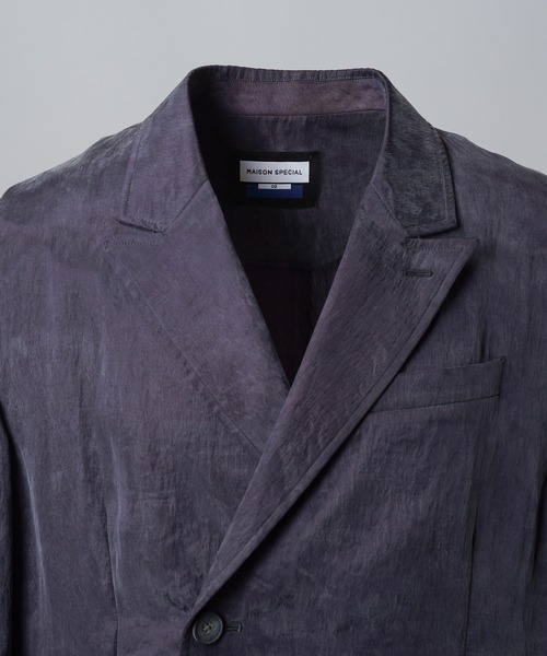 MAISON SPECIAL(メゾンスペシャル)の「《UNISEX》Drape Fibrillated Twill Prime-Over-Over 2B Semi-double Tailored Jacket/ドレープフィブリルツイルプライムオーバー4Bセミダブルテーラードジャケット【MAISON SPECIAL/メゾンスペシャル】■セットアップ対応■(テーラードジャケット・メンズ・ブラック/ネイビー・2/1/0)」の15枚目の写真