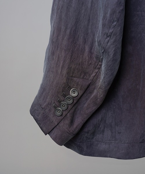 MAISON SPECIAL(メゾンスペシャル)の「《UNISEX》Drape Fibrillated Twill Prime-Over-Over 2B Semi-double Tailored Jacket/ドレープフィブリルツイルプライムオーバー4Bセミダブルテーラードジャケット【MAISON SPECIAL/メゾンスペシャル】■セットアップ対応■(テーラードジャケット・メンズ・ブラック/ネイビー・2/1/0)」の17枚目の写真