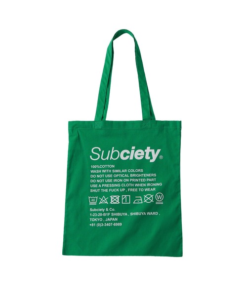 Subciety（サブサエティ）の「Label tote bag（トートバッグ・メンズ・ブルー/ブラック×ブルー/グリーン/ブラウン/バーガンディー/ブラック×ホワイト/ホワイト/スカイブルー/イエロー/オレンジ・FREE）」の15枚目の写真