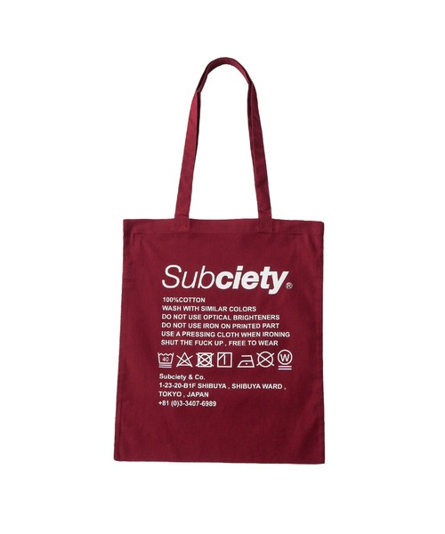 Subciety（サブサエティ）の「Label tote bag（トートバッグ・メンズ・ブルー/ブラック×ブルー/グリーン/ブラウン/バーガンディー/ブラック×ホワイト/ホワイト/スカイブルー/イエロー/オレンジ・FREE）」の19枚目の写真