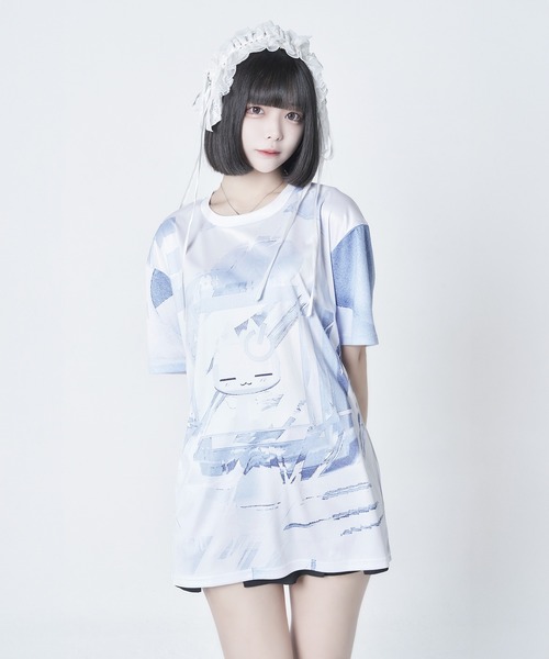 Re:CRYPT(リクリプト)の「ウィンドウフルプリントTシャツ / オーバーサイズ フルグラフィックTシャツ(Tシャツ/カットソー・レディース・ホワイト・F)」の1枚目の写真