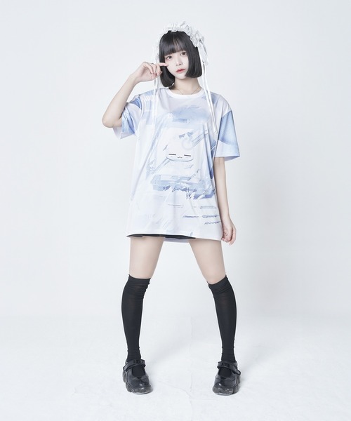 Re:CRYPT(リクリプト)の「ウィンドウフルプリントTシャツ / オーバーサイズ フルグラフィックTシャツ(Tシャツ/カットソー・レディース・ホワイト・F)」の4枚目の写真