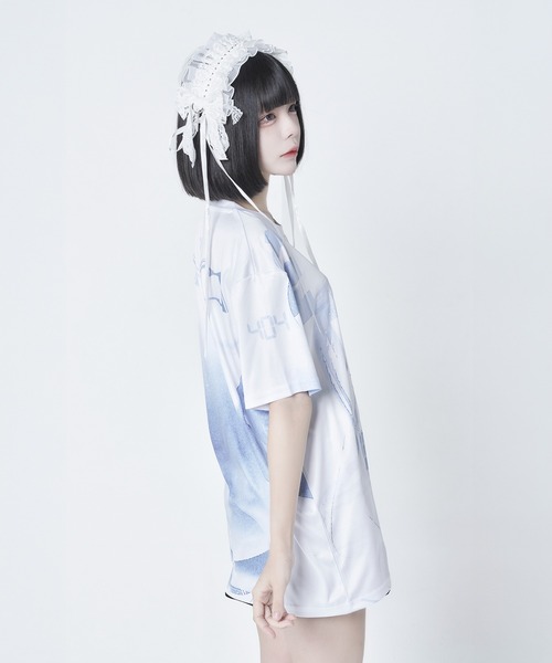Re:CRYPT(リクリプト)の「ウィンドウフルプリントTシャツ / オーバーサイズ フルグラフィックTシャツ(Tシャツ/カットソー・レディース・ホワイト・F)」の2枚目の写真