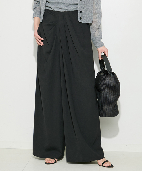 journal standard L'essage(ジャーナルスタンダードレサージュ)の「TTツイル ラップパンツ(その他パンツ・レディース・ベージュ/ブラック・36/38)」の1枚目の写真