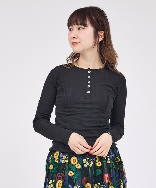 MILLER（ミラー）の「【MILLER/ミラー】Light Prib Henly L/S Tee / ライトパネルリブヘンリーロングスリーブTEE / ヘンリーロンT（Tシャツ/カットソー・メンズ・オフホワイト/グレー/ブラック/ライム/ネイビー・フリー）」の9枚目の写真