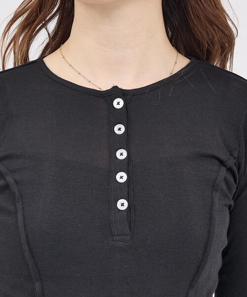 MILLER（ミラー）の「【MILLER/ミラー】Light Prib Henly L/S Tee / ライトパネルリブヘンリーロングスリーブTEE / ヘンリーロンT（Tシャツ/カットソー・メンズ・オフホワイト/グレー/ブラック/ライム/ネイビー・フリー）」の15枚目の写真