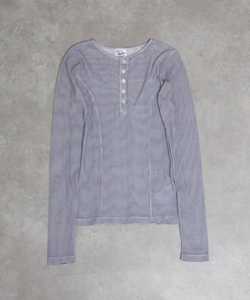 MILLER（ミラー）の「【MILLER/ミラー】Light Prib Henly L/S Tee / ライトパネルリブヘンリーロングスリーブTEE / ヘンリーロンT（Tシャツ/カットソー・メンズ・オフホワイト/グレー/ブラック/ライム/ネイビー・フリー）」の5枚目の写真