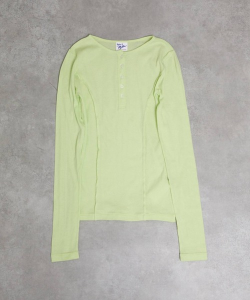 MILLER（ミラー）の「【MILLER/ミラー】Light Prib Henly L/S Tee / ライトパネルリブヘンリーロングスリーブTEE / ヘンリーロンT（Tシャツ/カットソー・メンズ・オフホワイト/グレー/ブラック/ライム/ネイビー・フリー）」の4枚目の写真