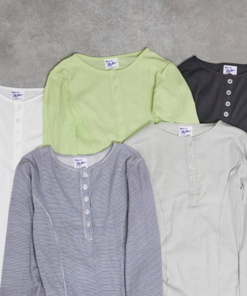 MILLER(ミラー)の「【MILLER/ミラー】Light Prib Henly L/S Tee / ライトパネルリブヘンリーロングスリーブTEE / ヘンリーロンT(Tシャツ/カットソー・メンズ・オフホワイト/グレー/ブラック/ライム/ネイビー・フリー)」の9枚目の写真