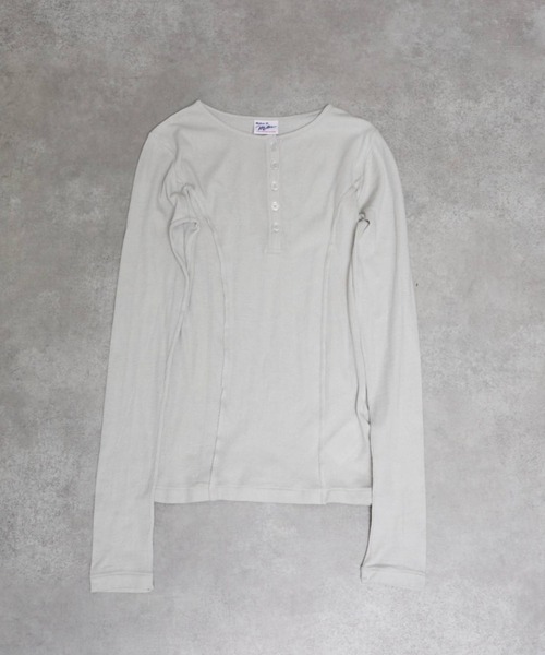 MILLER(ミラー)の「【MILLER/ミラー】Light Prib Henly L/S Tee / ライトパネルリブヘンリーロングスリーブTEE / ヘンリーロンT(Tシャツ/カットソー・メンズ・オフホワイト/グレー/ブラック/ライム/ネイビー・フリー)」の6枚目の写真