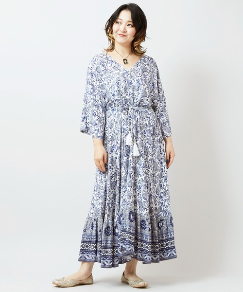 チャイハネ（チャイハネ）の「【チャイハネ】アシューナワンピース（ワンピース・レディース・ブラック/イエロー/ホワイト・FREE）」の2枚目の写真