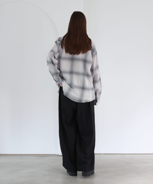 SOCCE(ソーシー)の「リンクルシアーチェックシャツ(シャツ/ブラウス・メンズ・ブラック/ネイビー/ホワイト・S/M/L/XL)」の10枚目の写真