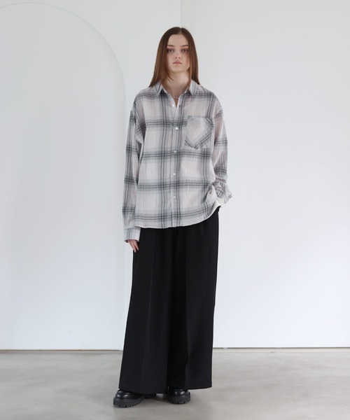 SOCCE(ソーシー)の「リンクルシアーチェックシャツ(シャツ/ブラウス・メンズ・ブラック/ネイビー/ホワイト・S/M/L/XL)」の11枚目の写真