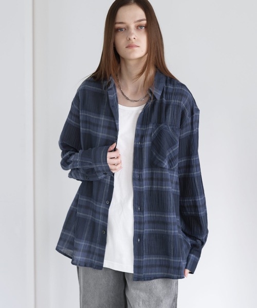 SOCCE(ソーシー)の「リンクルシアーチェックシャツ(シャツ/ブラウス・メンズ・ブラック/ネイビー/ホワイト・S/M/L/XL)」の22枚目の写真