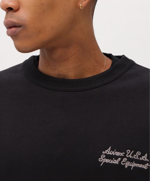 AVIREX（アヴィレックス）の「《直営店限定》VARSITY FLAG CREW NECK SWEAT / バーシティー フラッグ クルーネック スウェット / AVIREX / アヴィレックス（スウェット・メンズ・ブラック/オフホワイト・XX-LARGE/X-LARGE/LARGE/MEDIUM）」の9枚目の写真