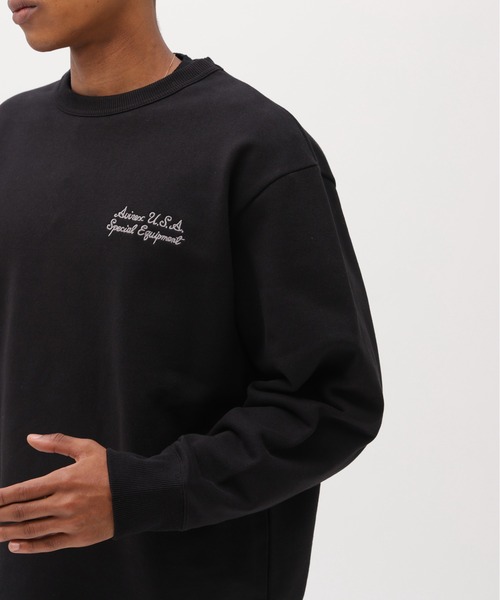 AVIREX（アヴィレックス）の「《直営店限定》VARSITY FLAG CREW NECK SWEAT / バーシティー フラッグ クルーネック スウェット / AVIREX / アヴィレックス（スウェット・メンズ・ブラック/オフホワイト・XX-LARGE/X-LARGE/LARGE/MEDIUM）」の10枚目の写真