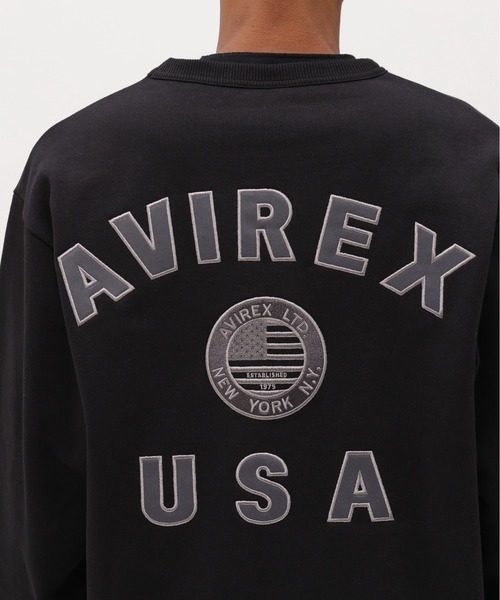 AVIREX（アヴィレックス）の「《直営店限定》VARSITY FLAG CREW NECK SWEAT / バーシティー フラッグ クルーネック スウェット / AVIREX / アヴィレックス（スウェット・メンズ・ブラック/オフホワイト・XX-LARGE/X-LARGE/LARGE/MEDIUM）」の12枚目の写真