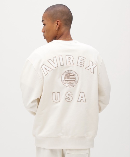 AVIREX（アヴィレックス）の「《直営店限定》VARSITY FLAG CREW NECK SWEAT / バーシティー フラッグ クルーネック スウェット / AVIREX / アヴィレックス（スウェット・メンズ・ブラック/オフホワイト・XX-LARGE/X-LARGE/LARGE/MEDIUM）」の15枚目の写真