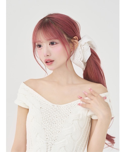 オフショルケーブルニットセットアップ（セットアップ）｜Darich