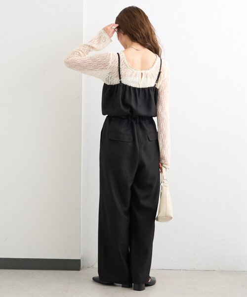 Kastane(カスタネ)の「【一部店舗限定/S.Mサイズ展開/セットアップ対応】B キャミコンビネゾン(つなぎ/オールインワン・レディース・ブラック/アイボリー/ベージュ・MEDIUM/SMALL)」の7枚目の写真