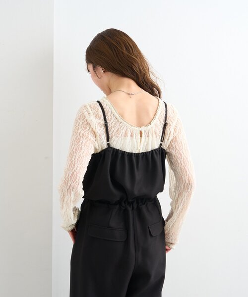 Kastane(カスタネ)の「【一部店舗限定/S.Mサイズ展開/セットアップ対応】B キャミコンビネゾン(つなぎ/オールインワン・レディース・ブラック/アイボリー/ベージュ・MEDIUM/SMALL)」の10枚目の写真