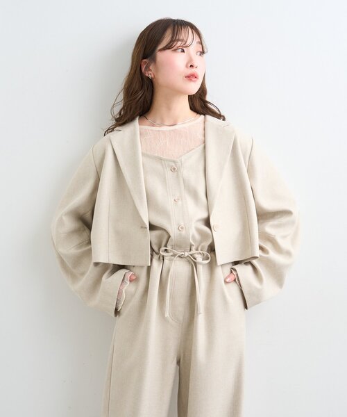 Kastane(カスタネ)の「【一部店舗限定/S.Mサイズ展開/セットアップ対応】B キャミコンビネゾン(つなぎ/オールインワン・レディース・ブラック/アイボリー/ベージュ・MEDIUM/SMALL)」の22枚目の写真