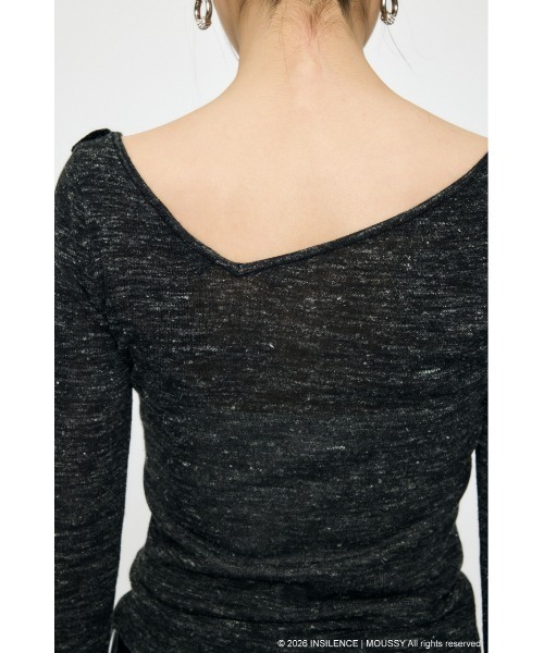 MOUSSY（マウジー）の「INSILENCE GATHER ニットトップス（ニット/セーター・レディース・ブラック/ライトカーキ/ライトグレー・1）」の11枚目の写真