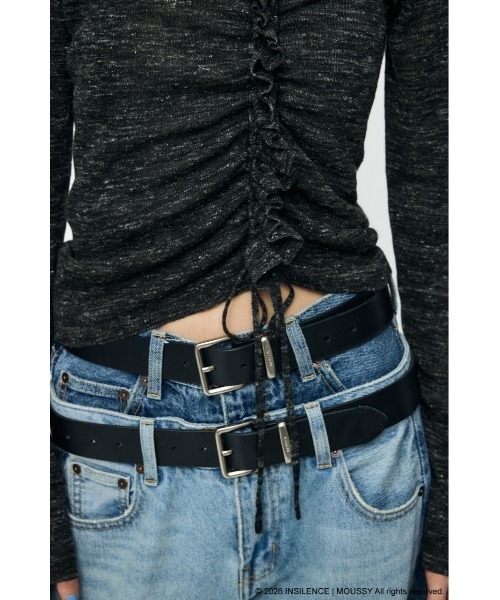 MOUSSY（マウジー）の「INSILENCE GATHER ニットトップス（ニット/セーター・レディース・ブラック/ライトカーキ/ライトグレー・1）」の13枚目の写真