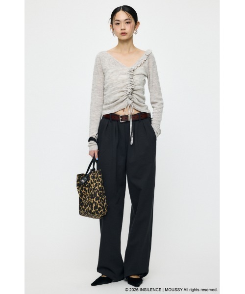 MOUSSY（マウジー）の「INSILENCE GATHER ニットトップス（ニット/セーター・レディース・ブラック/ライトカーキ/ライトグレー・1）」の16枚目の写真