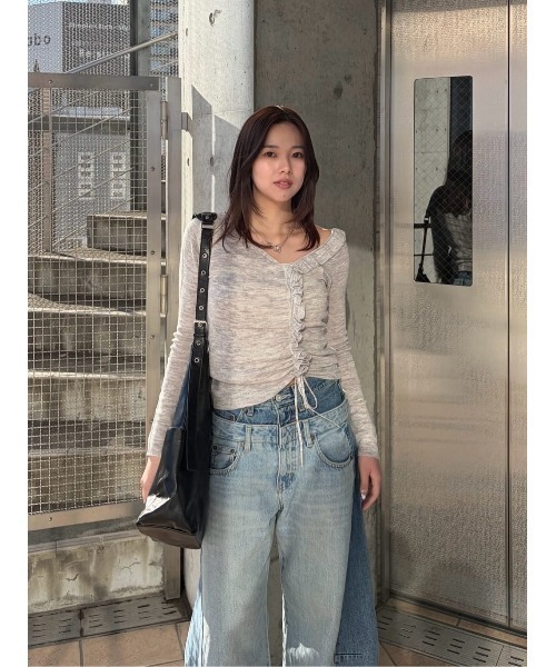 MOUSSY INSILENCE GATHER KNIT トップス MOUSSY | INSILENCE GATHER KNIT トップス (ニット ) |SHEL'TTER WEBSTORE