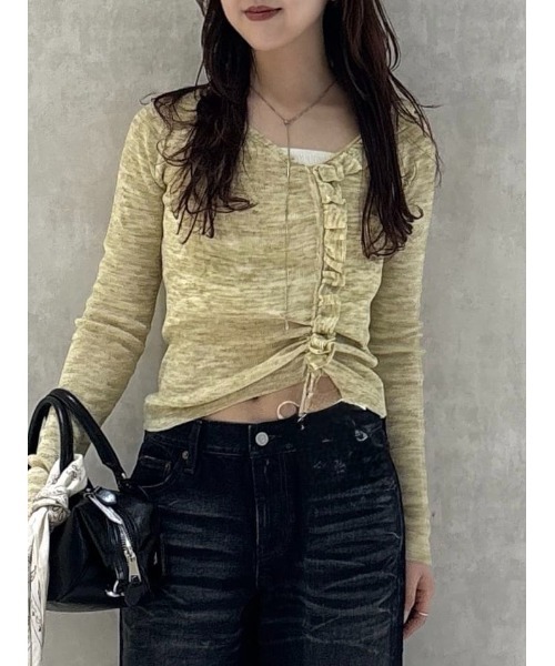 MOUSSY INSILENCE GATHER KNIT トップス MOUSSY | INSILENCE GATHER KNIT トップス (ニット ) |SHEL'TTER WEBSTORE